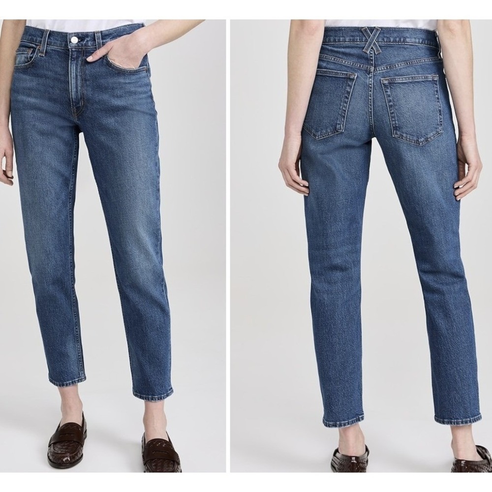 Alex Mill Amber Mid-Rise Slim Jeans Womens 31‎ Vintage Dark Indigo Blue USA Made